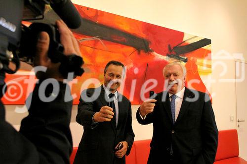 LTE Launch,  Hannes Ametsreiter (Generaldirektor A1 Telekom Austria) und Bürgermeister Michael Häupl 19.10.2010 (c) Julia Fuchs für Fotodienst