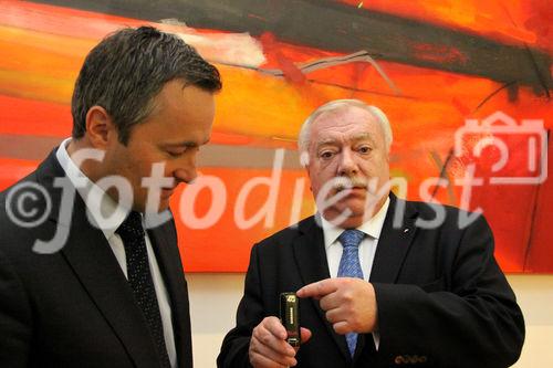 LTE Launch,  Hannes Ametsreiter (Generaldirektor A1 Telekom Austria) und Bürgermeister Michael Häupl 19.10.2010 (c) Julia Fuchs für Fotodienst