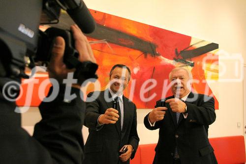 LTE Launch,  Hannes Ametsreiter (Generaldirektor A1 Telekom Austria) und Bürgermeister Michael Häupl 19.10.2010 (c) Julia Fuchs für Fotodienst