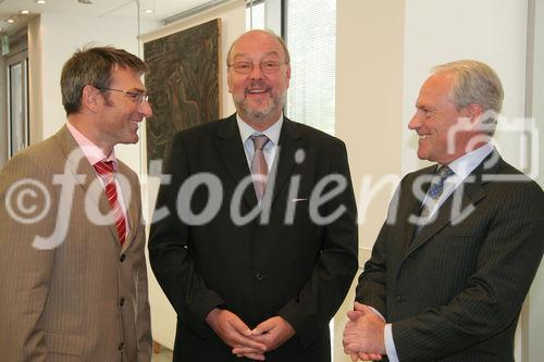 DI Heinz Kindlhofer (Technische Betreuung, Investkredit Bank AG), Ing. Herbert Buhl (Mitglied d. Vorstandes, B. Edelstahl AG), Dr. Rudolf Jurak (Vorsitzender d. Vorstandes, B. Edelstahl AG)