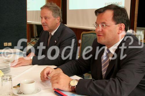 Leo Windtner (Generaldirektor der Energie AG Oberösterreich) und Helmut Burger (Leiter Konzernstrategie der Energie AG Oberösterreich)