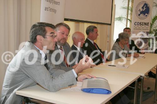 Reinhard Goebl (bm vit), Hermann Zeisel (German Aerospace Center), Johann Affenzeller (AVL), Hermann Kopetz (TU Wien), Laila Gide (Thales), Erich Prem (Eutema Technology Management)