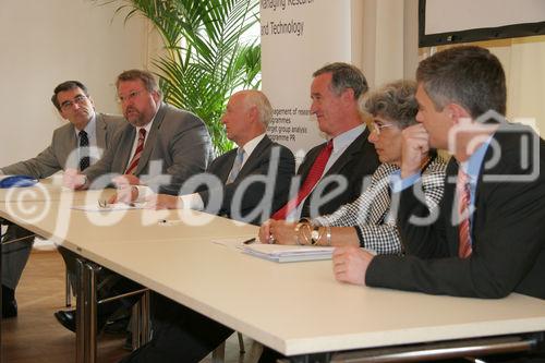 Reinhard Goebl (bm vit), Hermann Zeisel (German Aerospace Center), Johann Affenzeller (AVL), Hermann Kopetz (TU Wien), Laila Gide (Thales), Erich Prem (Eutema Technology Management)