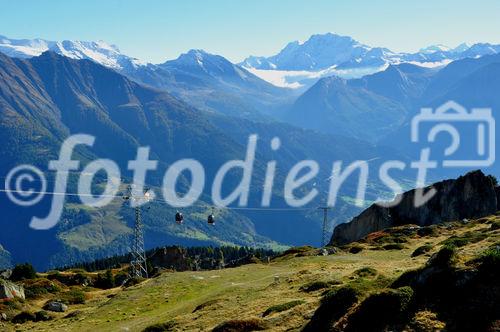 Alpenpanorama in der Wanderregion Riederalp. Swiss alps panoramic view on Riederalp 