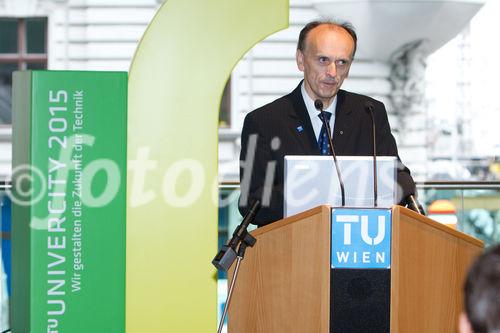 (c) fotodienst / Anna Rauchenberger - Wien, am 30.09.2010 - Heute wurde der 'Lehartrakt', das neue Hightech Forschungs- und Lehrgebäude der Technischen Universität (TU) Wien am Getreidemarkt nach knapp dreijähriger Bauzeit eröffnet. Rund 100 WissenschafterInnen und 700 Studierenden der Technischen Chemie stehen ab sofort modernste Labors und Büros zur Verfügung. FOTO: Dekan Johannes Fröhlich, TU Wien