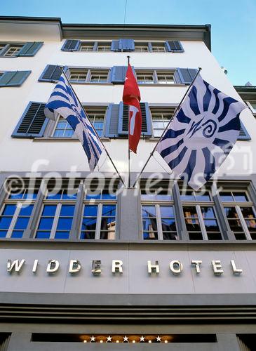 Die Fassade des Widder Hotels in Zürich, das zu den Swiss Deluxe Hotels zählt.