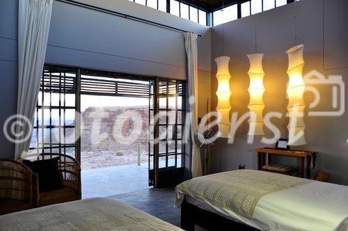 Die spartanische aber edle Inneneinrichtung der Fish River Lodge. The Feng Shui Interior Design of the Fish River Lodge