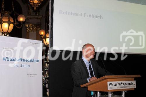 c)fotodienst/Andrea Ganshorn - Frankfurt am Main, 04.05.2010 - Preisverleihung für 'Deutschlands beste Wirtschaftsredaktionen' und 'Deutschlands beste Unternehmenssprecher' durch das Branchenmagazin 'Wirtschaftsjournalist', FOTO: Moderator Reinhard Fröhlich 