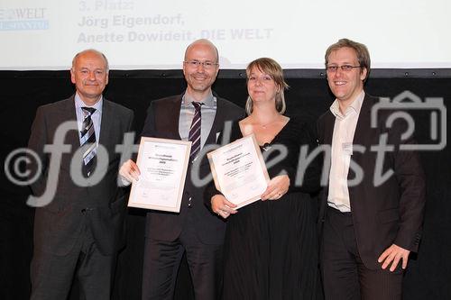 c)fotodienst/Andrea Ganshorn - Frankfurt am Main, 04.05.2010 - Preisverleihung für 'Deutschlands beste Wirtschaftsredaktionen' und 'Deutschlands beste Unternehmenssprecher' durch das Branchenmagazin 'Wirtschaftsjournalist', FOTO: Reinhard Fröhlich; Jörg Eigendorf; Anette Dowideit (DIE WELT); Markus Wiegand (Chefredakteur 'Wirtschaftsjournalist')