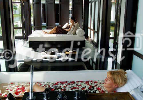 Spa-Suite des Luxushotel Nam Hai in Hoi An, das zu den Leading Hotels of the world zählt