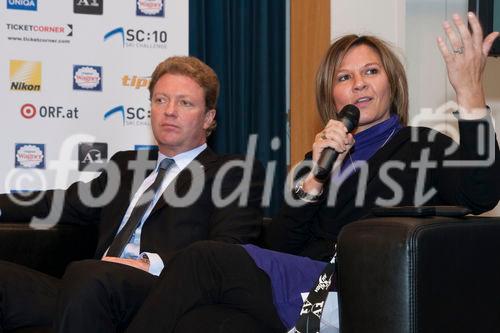 (C)fotodienst/Jennifer Fetz - Wien 24.11.2009 - Die ORF Ski Challenge geht in die nächste Rennsaison. Pressekonferenz mit den Sponsoren. Foto: Mag. Carl Gabriel (Uniqa), Susanne Speirl