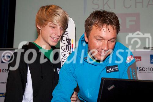 (C)fotodienst/Jennifer Fetz - Wien 24.11.2009 - Die ORF Ski Challenge geht in die nächste Rennsaison. Pressekonferenz mit den Sponsoren. Foto: Lukas Hafner, Fritz Strobl