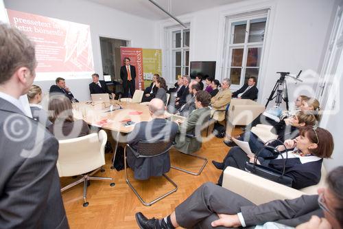 (c) fotodienst / Anna Rauchenberger - Wien, am 23.11.2009 - Gemeinsam mit Dow Jones lud die Nachrichtenagentur pressetext Investor Relations Profis heute, Montag, zur Präsentation ihres neuen Adhoc-Dienstes. Börsenotierte Unternehmen und Emittenten können seit kurzem Pflichtmitteilungen über pressetext.adhoc verschicken und das völlig kostenfrei.