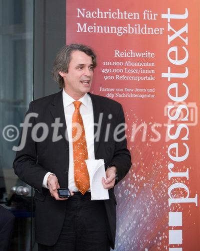 (c) fotodienst / Anna Rauchenberger - Wien, am 23.11.2009 - Gemeinsam mit Dow Jones lud die Nachrichtenagentur pressetext Investor Relations Profis heute, Montag, zur Präsentation ihres neuen Adhoc-Dienstes. Börsenotierte Unternehmen und Emittenten können seit kurzem Pflichtmitteilungen über pressetext.adhoc verschicken und das völlig kostenfrei.