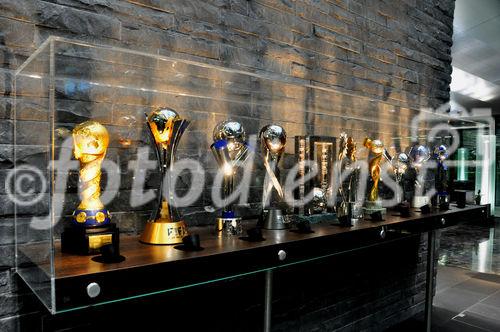 Die FIFA-Pokale im Hauptquartier in Zürich. The FIFA-Pokals at the Headquarter in Zürich