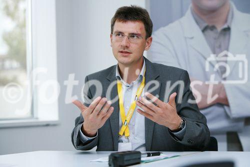 (C) fotodienst, Martina Draper,  SAP Teched Messe
Interview mit Herrn Dr. Restis Terzidis, SAP Research Karlsruhe