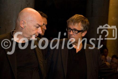 (C)fotodienst/Christopher Ohmeyer
Anlässlich der Dachgleichenfeier am Uniqa Tower sprach Jean Nouvel im Odeon über seine Projekte und bat anschließend im Uniqa-Gebäude zur Pressekonferenz

Fotos: Jean Nouvel,
