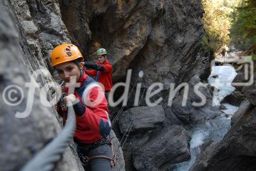 Das Oberdrautal in Kärnten hat sich als erster Outdoorpark Österreichs positioniert. Besonders attraktiv sind Canyoning Touren in der Ochsenschlucht bei Berg im Drautal. © Fotodienst / F. Gerdl