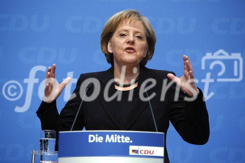 Berlin,den 19.01.2009_Konrad-Adenauer-Haus
Pressekonferenz der CDU zur Hessen-Wahl
Foto: Bundeskanzlerin Dr. Angela Merkel.
Copyright by: Reiner Zensen