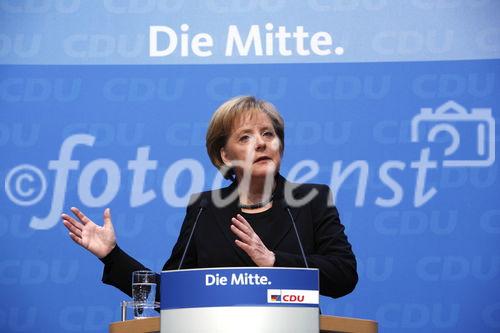 Berlin,den 19.01.2009_Konrad-Adenauer-Haus 
Pressekonferenz der CDU zur Hessen-Wahl
Foto: Bundeskanzlerin Dr. Angela Merkel.
Copyright by: Reiner Zensen