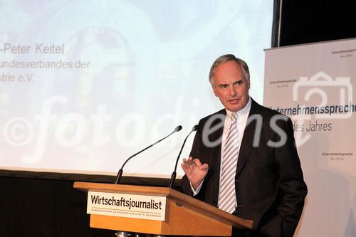 c)fotodienst/Andrea Ganshorn - Frankfurt am Main, 05.05.2009 - Preisverleihung für 'Deutschlands beste Wirtschaftsredaktionen' und 'Deutschlands beste Unternehmenssprecher' durch das Branchenmagazin 'Wirtschaftsjournalist', FOTO: Prof. Dr. Keitel, Präsident des BDI