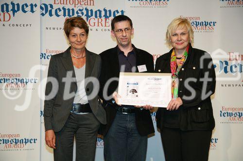 European Newspaper Award, awards of excellence, 
Gewinner: Poslovny Dnevnik (C) fotodienst, Martina Draper