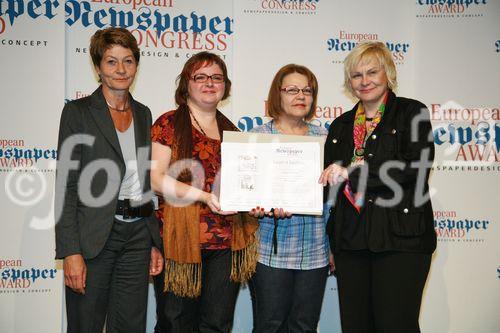 European Newspaper Award, awards of excellence, 
Gewinner: Viata Libera (C) fotodienst, Martina Draper