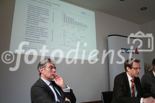 (C) fotodienst; Julia Fuchs, Wien - CEE Equity Strategy:
Märkte bleiben volatil, aber Bodenbildung erscheint realistisch. Foto:(vlnr): Fritz Mostböck, Gerald Walek 