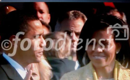 Barak Obama und seine Frau Michelle an der Inaugurationsfeier als 44. US-Präsident im Capitol in Washington