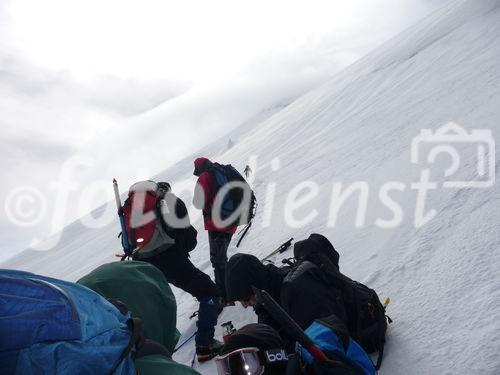 Georgiens mächtiger Vulkan Kasbek (5047 m) war Ende Juli 2011 die fünfte Station der 