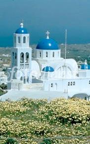 Griechisch Orthodoxe Kirche und Kapelle in Santorini