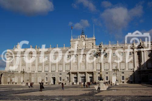 Barockes Prunkstück: Der Palacio Real, königlicher Palast in Madrid. The royal Palacio Real