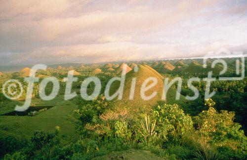 Chocolate Hills, Philippines, around 800 hills, Unesco World heritage, Unesco Weltkulturerbe Chocolate-Hills in den Philippinen, Landschaft mit rund 800 Hügeln 