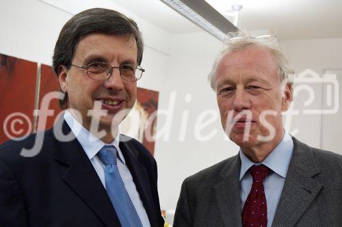 (c) fotodienst/Dan Carabas - Wien 31.03.06 - Kunst gegen Krebs - abcsg.gallery wird eröffnet FOTO: v.li.: Univ.-Prof. Dr. Samonigg, Univ.-Prof. Dr. Pötter