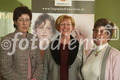 (c) fotodienst/Dan Carabas - Wien 2.03.06 - Pressekonferenz zum Thema Logopädie. FOTO: v.l.: Frau Pfaller, Frau Haberl, Frau Dorninger