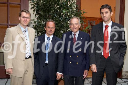 (C) fotodienst/Anna Rauchenberger - Wien (C) fotodienst/Anna Rauchenberger - Wien 13.09.2006 - Studienpräsentation 'Österreichs börsenotierte Unternehmen in Zahlen'.  FOTO v.l.: Dr. Herwig Schneider (Geschäftsführer, Industriewissenschaftliches Institut), Dr. Werner Lanthaler (CFO, Intercell AG), DI Dr. Hellmut Longin (Präsident, Aktienforum), Mag. Markus Fichtinger (Geschäftsführer, Aktienforum).