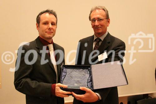 Preisverleihung Future Network Cert, im Europasaal der Industriellenvereinigung, 22.11.2010 (c) Julia Fuchs für Fotodienst. Am Foto: Am Foto: Am Foto: 10. Platz Top Ten Requirement Engineers aus Österreich: Dipl.- Ing. Peter Skrobanek, und Dr. Peter Hruschka (Atlantic Systems Guild)