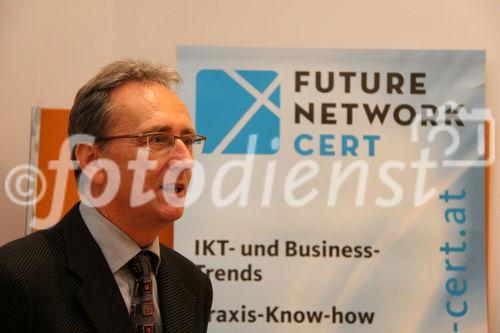 Preisverleihung Future Network Cert, im Europasaal der Industriellenvereinigung, 22.11.2010 (c) Julia Fuchs für Fotodienst. Am Foto:  Dr. Peter Hruschka (Atlantic Systems Guild)