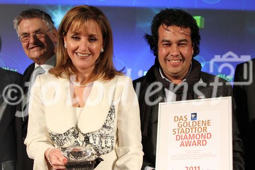 ITB Berlin 2011, Verleihung Das goldene Stadttor, Diamond Award, Wolfgang Huschert, Gloria Guevara Manzo, Mexico in your Senses