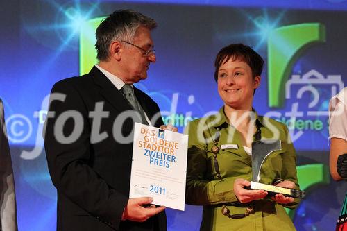 ITB Berlin 2011, Verleihung Das goldene Stadttor, Wolfgang Huschert, Monia Wörmann, 2. Platz, Kategorie: Countries / Regions, Galway Go Video