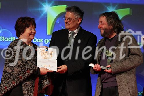 ITB Berlin 2011, Verleihung Das goldene Stadttor, Master Award, Heidemarie und Wolfgang Sander, Wolfgang Huschert, Grüße an Herrn Wiesawittl 