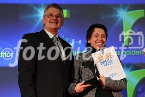 ITB Berlin 2011, Verleihung Das goldene Stadttor, Wolfgang Huschert, Baiba Buka-Vaivade, 2. Platz, Kategorie: City Tourism, 10 Things To Know About Riga