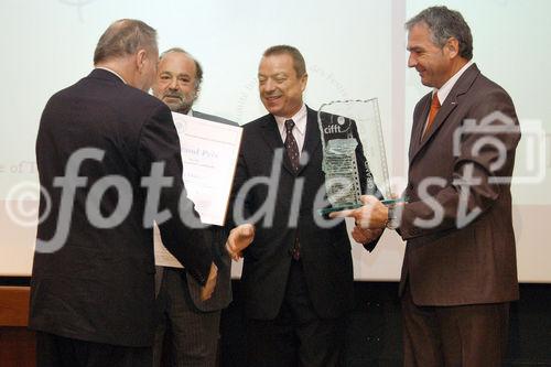 (C)fotodienst/Mag. Daniel Katzinger - Wien 17.11.2006
Das Komitee der bedeutendsten internationalen Tourismusfilm-Festivals CIFFT prämiert heuer zum 18. Mal den weltbesten Tourismusfilm des Jahres 2006.
Foto v.l.: Präs. Dr. Josef Schütz, Hr. Curt Faudon (Faudon Movies, Filmproduzent v. City Dance Film), 
Dr. Arthur Oberascher (ehem. Direktor von ÖW u. Vorstandsvorsitzender der Arcotel-Gruppe), Präs. Bgm. Matthias Krenn