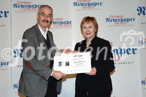 Das Treffen zum größten europäischen Zeitungskongress.  Foto: Verleihung des 