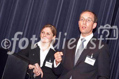 (C) fotodienst/Gudrun Krieger - Wien 02.04.2008 - ÖCI Welcome Event:  Foto: MMag. Simone Hermandinger - head of market research and sales planning at KTM , Sportmotorcycle AG und  Mag. Patrick Prugger - CFO von KTM, Sportmotorcycle AG