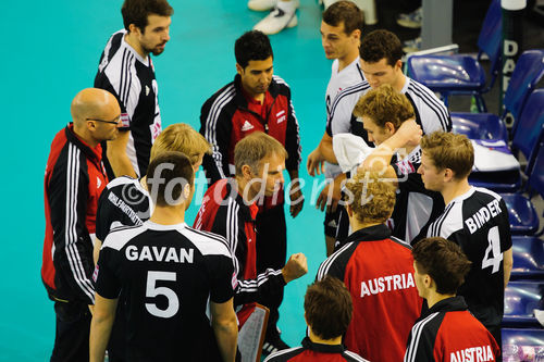 Team der Österreicher zwischen dem Spiel gegen die Spanien.