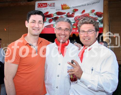 (C) Fotodienst/Anna Rauchenberger - Wien 28.06.2007 - COMNET Sommerfest - Das schärfste Sommerfest des Jahres! FOTO: Andreas Bergler (COMNET Geschäftsführer, CEO, rechts) mit Wolfgang Zöller (COMNET, Mitte) und Marcello Avallone (Immorent AG).