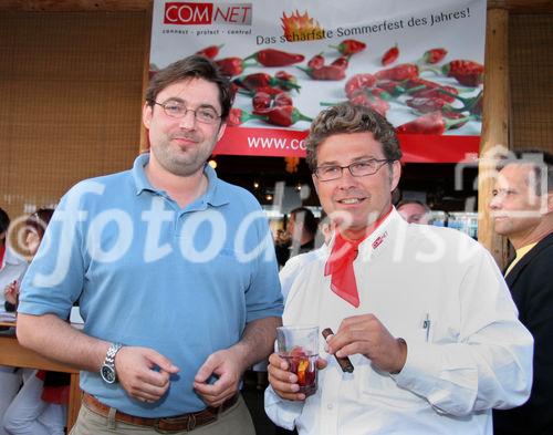 (C) Fotodienst/Anna Rauchenberger - Wien 28.06.2007 - COMNET Sommerfest - Das schärfste Sommerfest des Jahres! FOTO: Andreas Bergler (COMNET Geschäftsführer, CEO, rechts) mit Martin Fuchs (Cisco Systems).