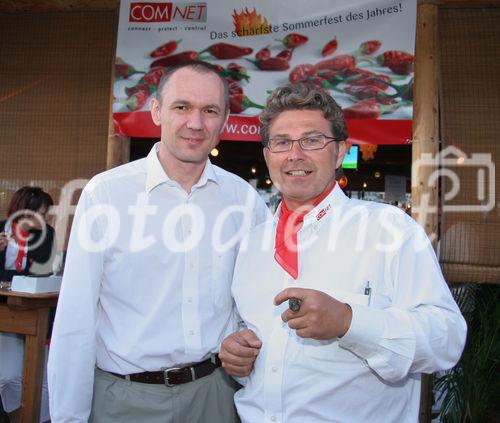 (C) Fotodienst/Anna Rauchenberger - Wien 28.06.2007 - COMNET Sommerfest - Das schärfste Sommerfest des Jahres! FOTO: Andreas Bergler (COMNET Geschäftsführer, CEO, rechts) mit Christian Demel (sDIS)