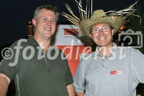 (C) fotodienst/Anna Rauchenberger - Wien 29.06.2006 - COMNET - Sommerfest 'Cuba Libre'. FOTO: Andreas Bergler (COMNET Geschäftsführer, CEO, rechts) mit VIP-Gast.
